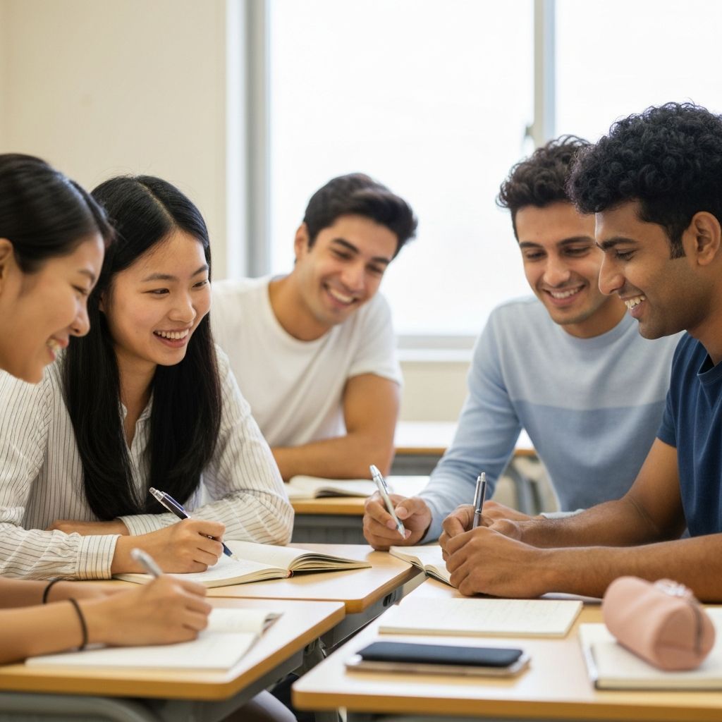 Students studying together